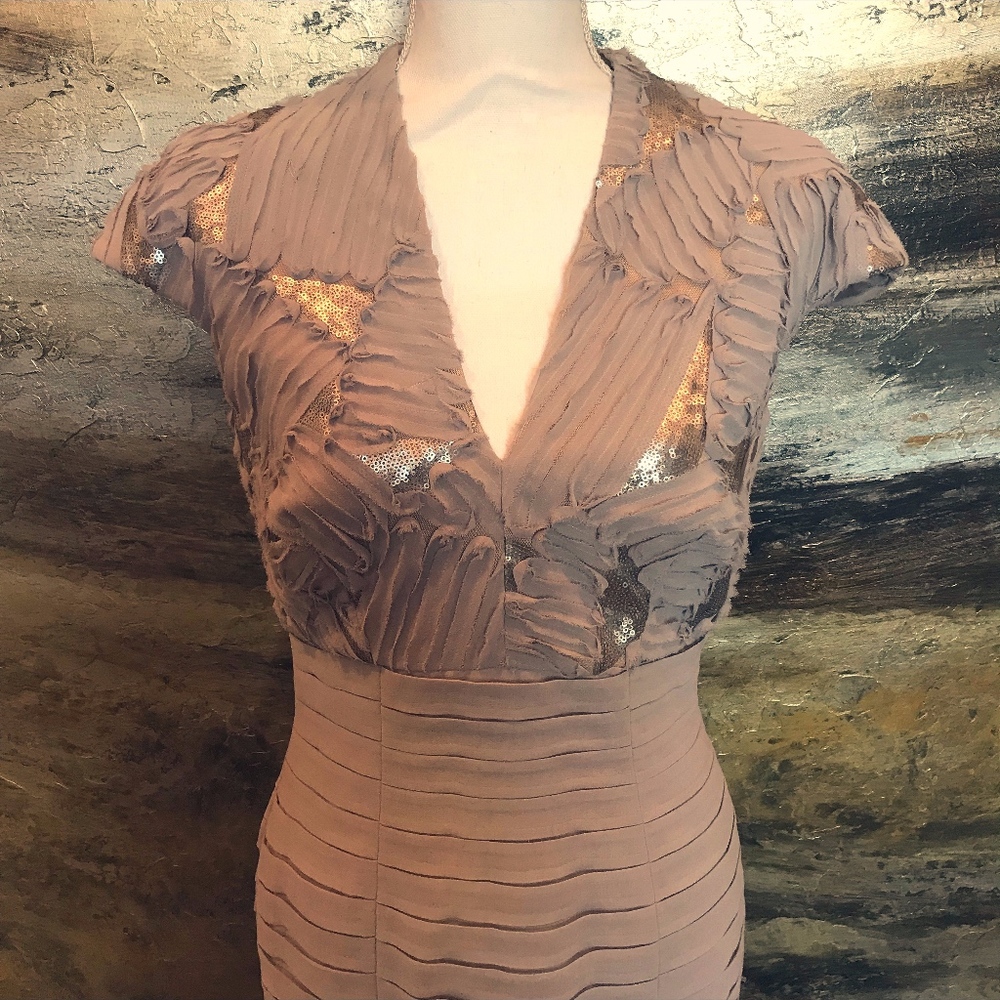 TADASHI SHOJI Cocktail Dress, Sequins and Ruffles!
